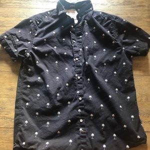 Denim and Flower Button Shirt